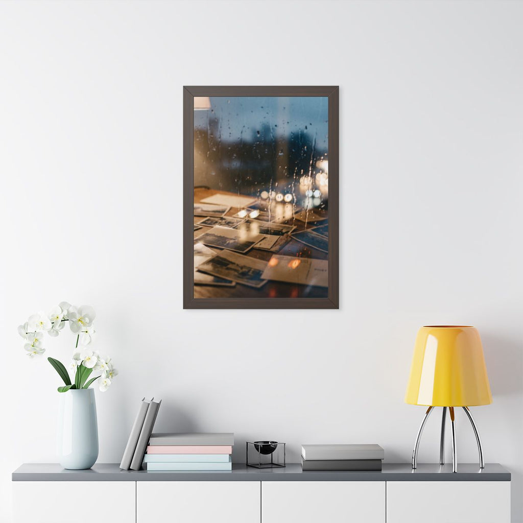 Framed Vertical Poster - Rainy Window Memories Art Print......