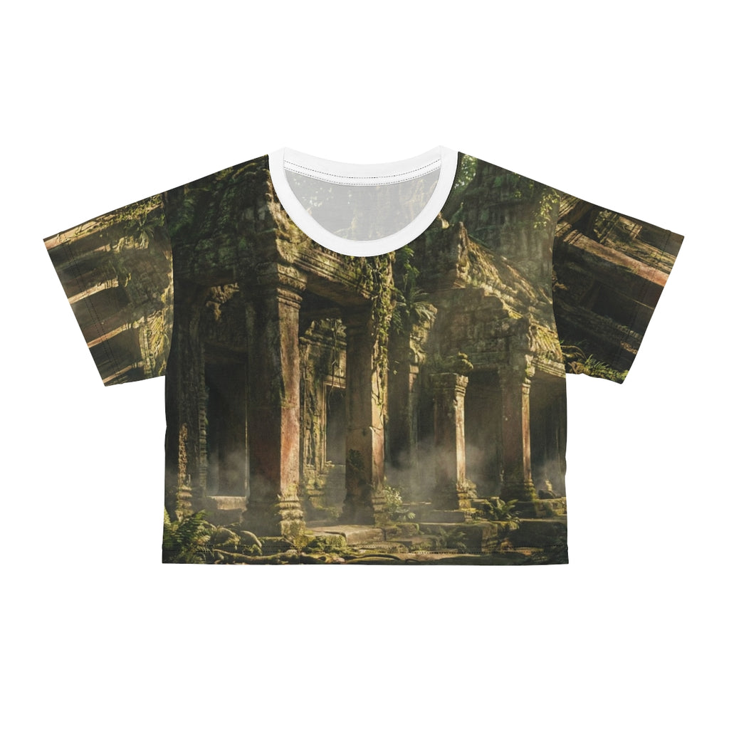 Crop Tee - Jungle Temple Mirage | Echovira Gallery