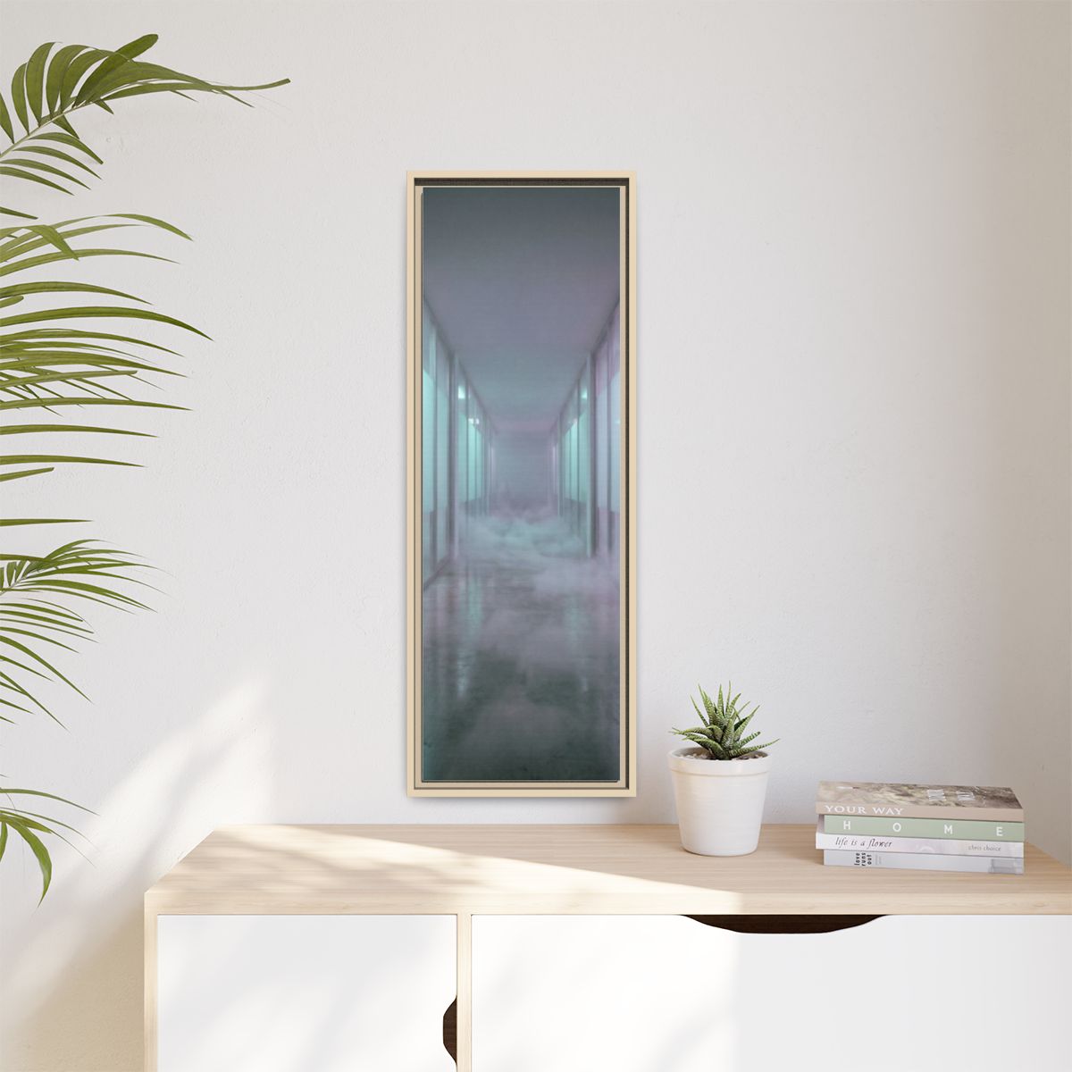 Matte Canvas, Framed - Liminal Corridor Fog Art Print —... |...
