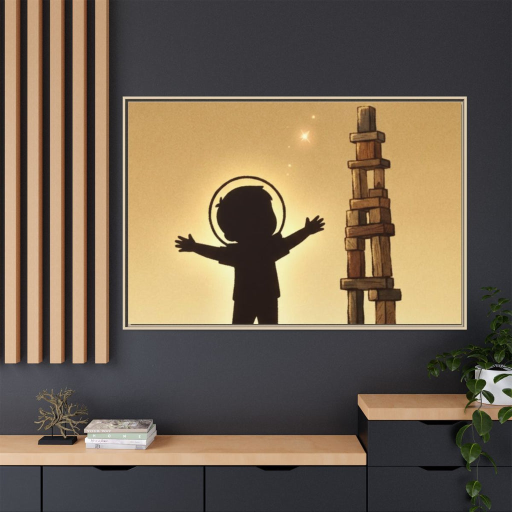 Matte Canvas, Framed - Dreaming Under Crescent Moon... |...