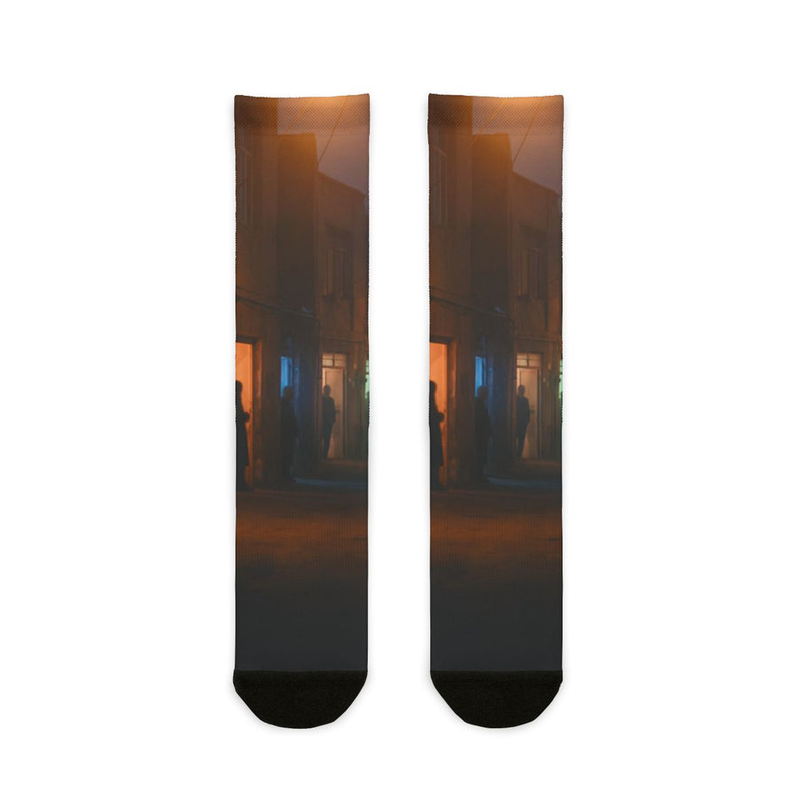 Sublimation Crew Socks - Shadowed Alleyway Mystery Art Print