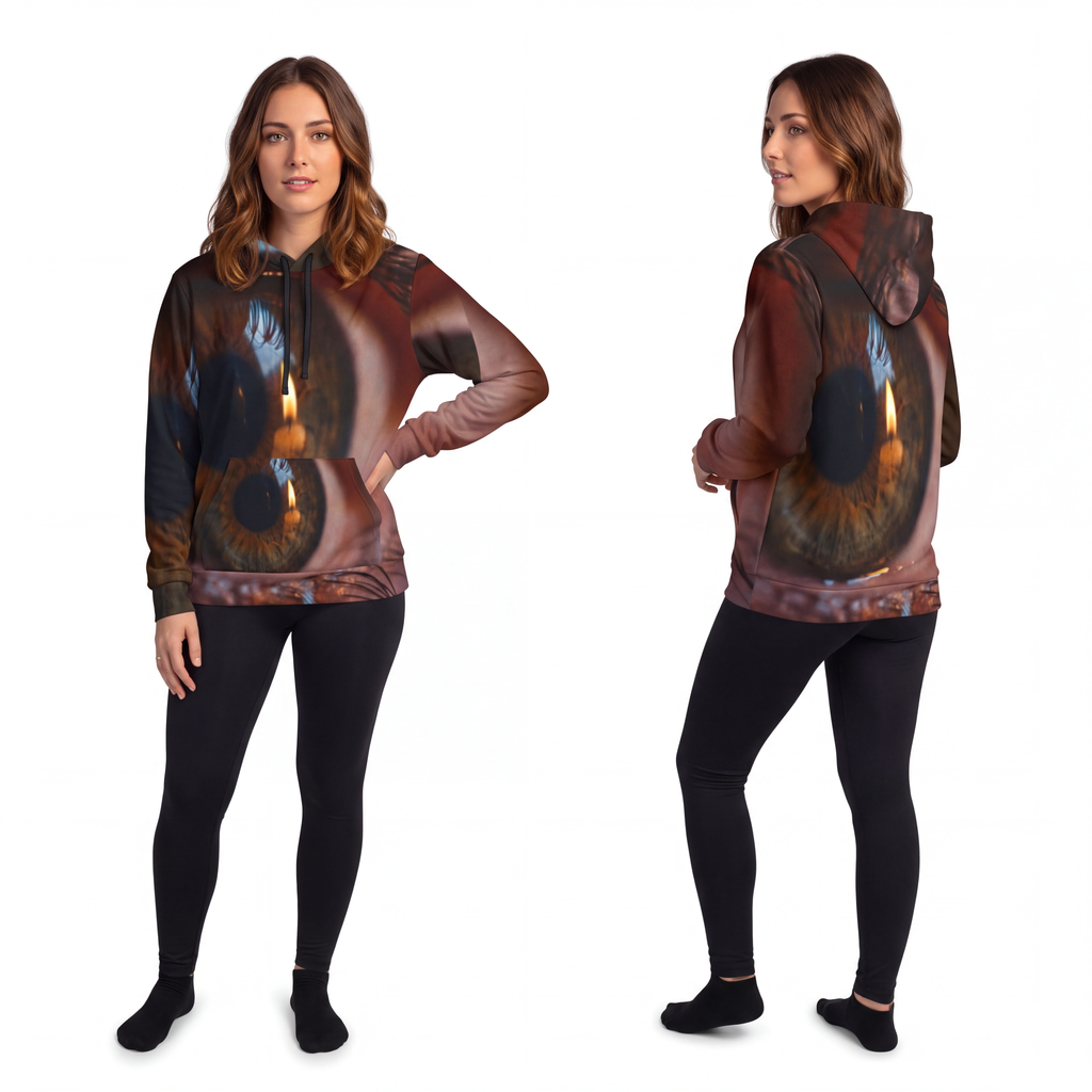 Athletic Hoodie - Amber Iris Reflection Fine Art Print |...