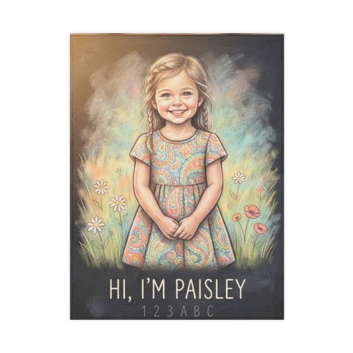Toddler Blanket - Little Paisley Meadow Portrait Art |...