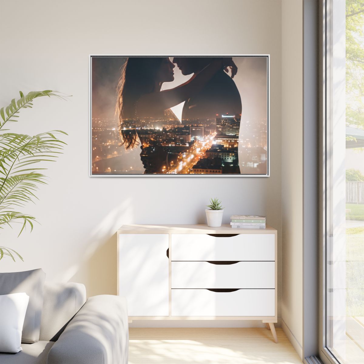Framed Matte Canvas - Metropolitan Lovers Glow (10×8, 12×9...