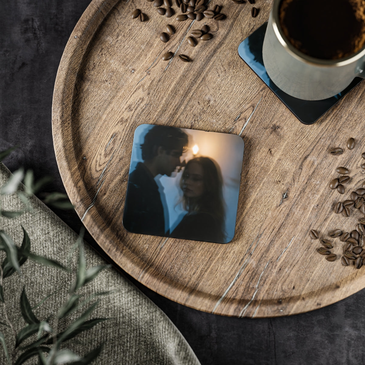 Midnight Candlelight Coasters - Moody Table Decor (1 & 4......