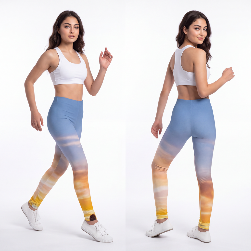 Youth Leggings - Sunset Mountain Trail | Echovira Gallery
