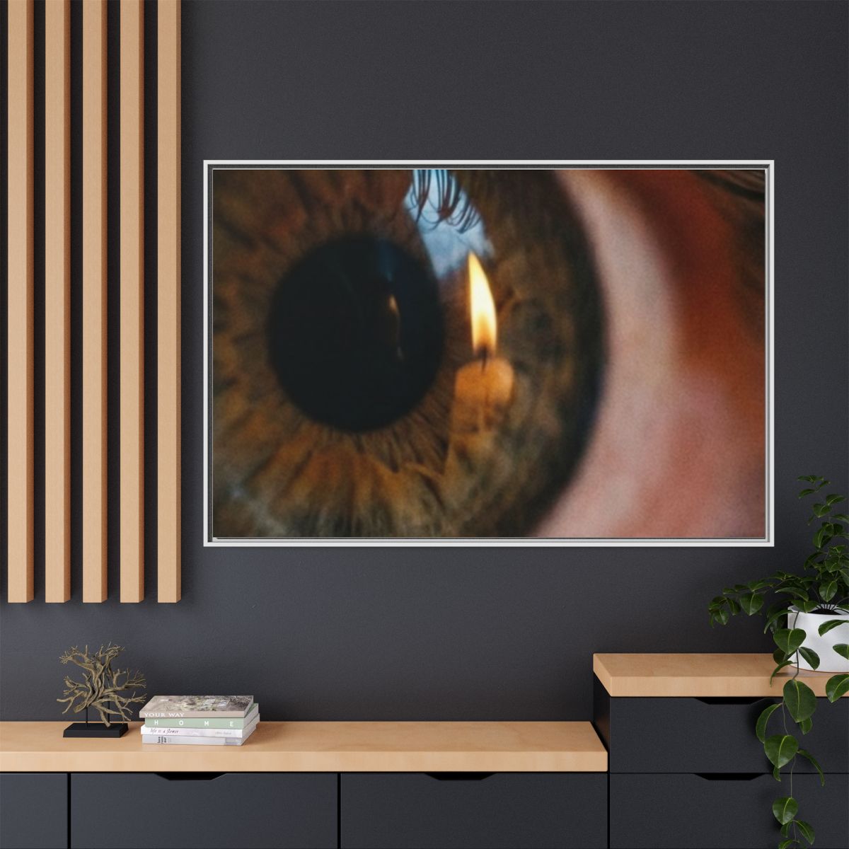Matte Canvas, Framed - Amber Iris Reflection Fine Art Print...