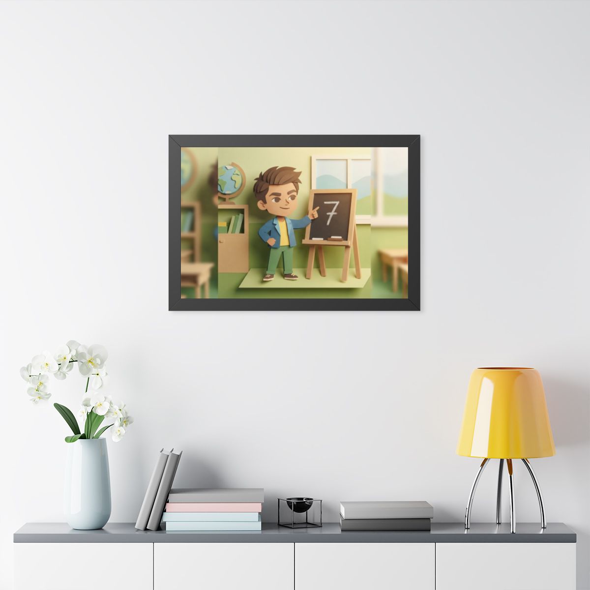Framed Horizontal Poster - School Days — Black (14×11... |...