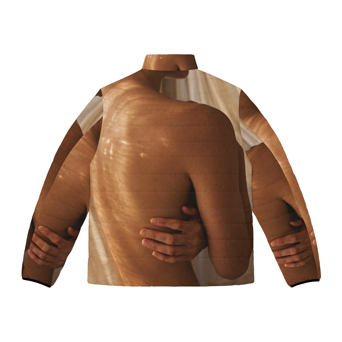 Men's Puffer Jacket - Golden Hour Embrace Solitude Portrait...