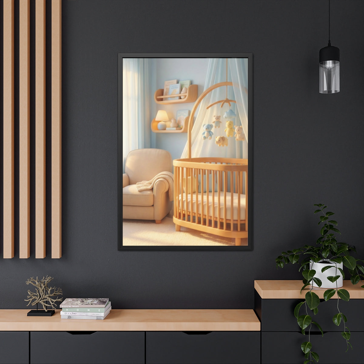 Framed Posters - Dreamy Serene Nursery Art — Portrait (8×12...