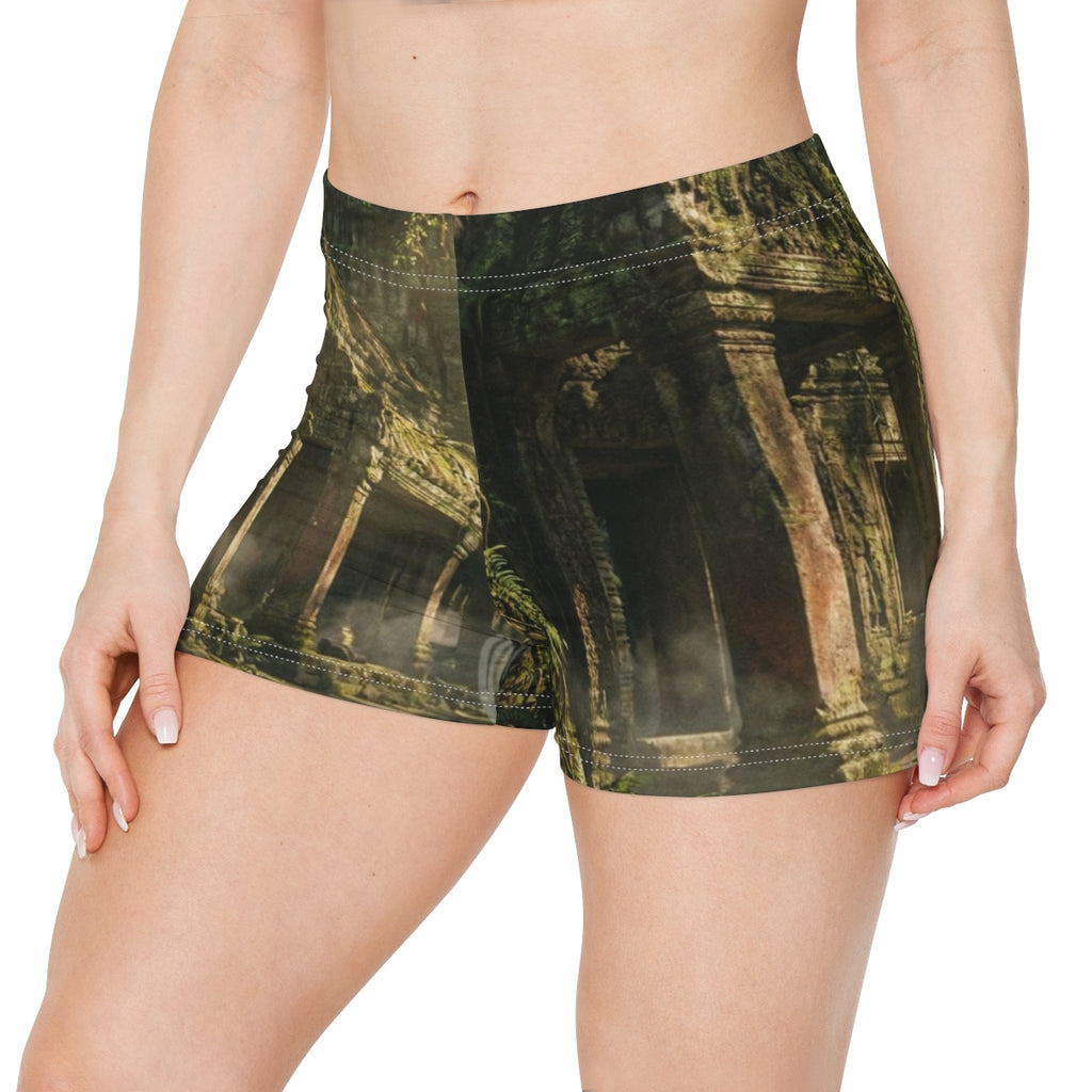 Women's Shorts - Secret Temple Garden | Echovira Gallery