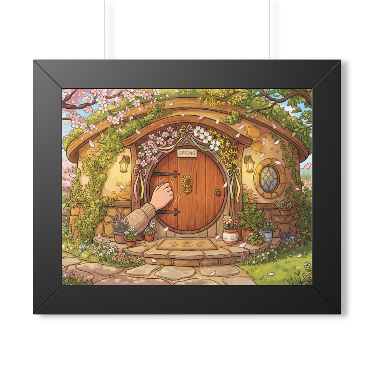 Framed Horizontal Poster - Spring Garden Entry — Black... |...