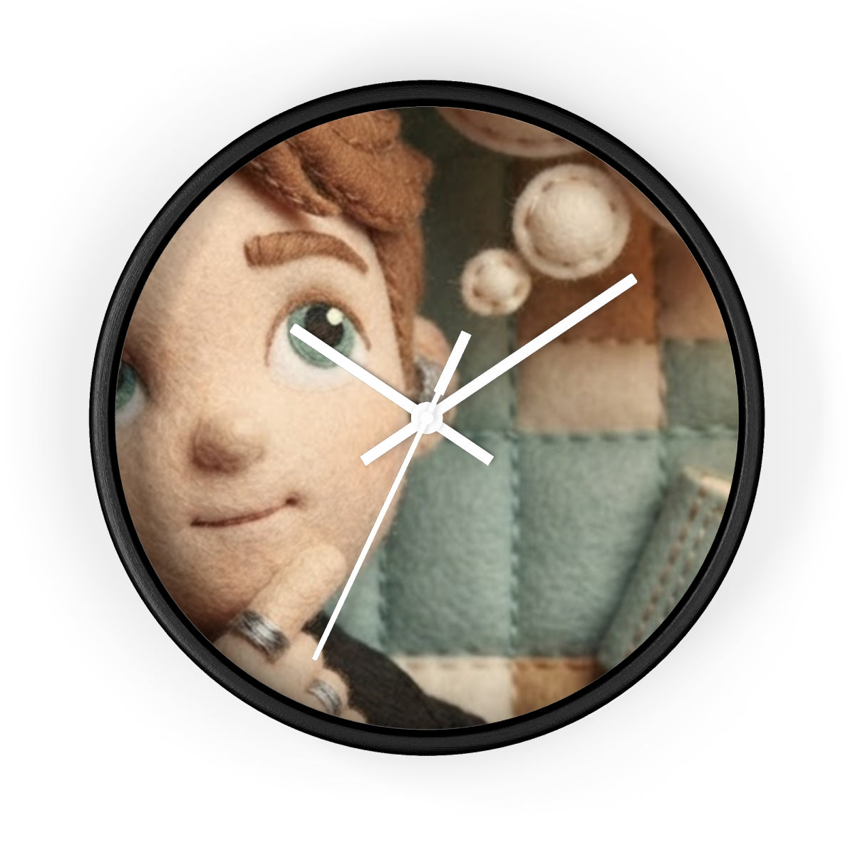 Wall Clock - Counting Dreams Felt Boy Art | Echovira Gallery