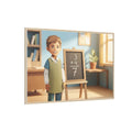 Matte Canvas Framed - Classroom Math Paper Art — Natural /...
