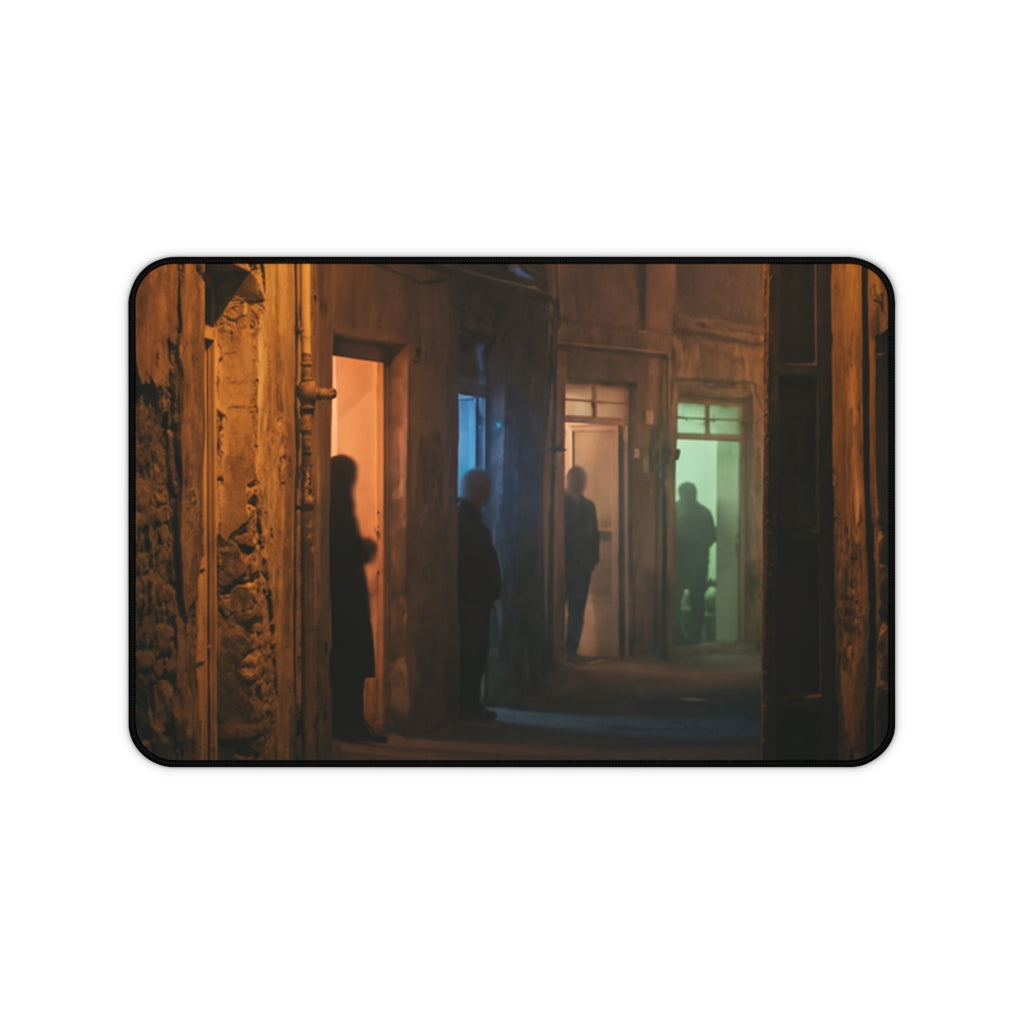 Desk Mat - Shadowed Alleyway Mystery Art Print | Echovira...