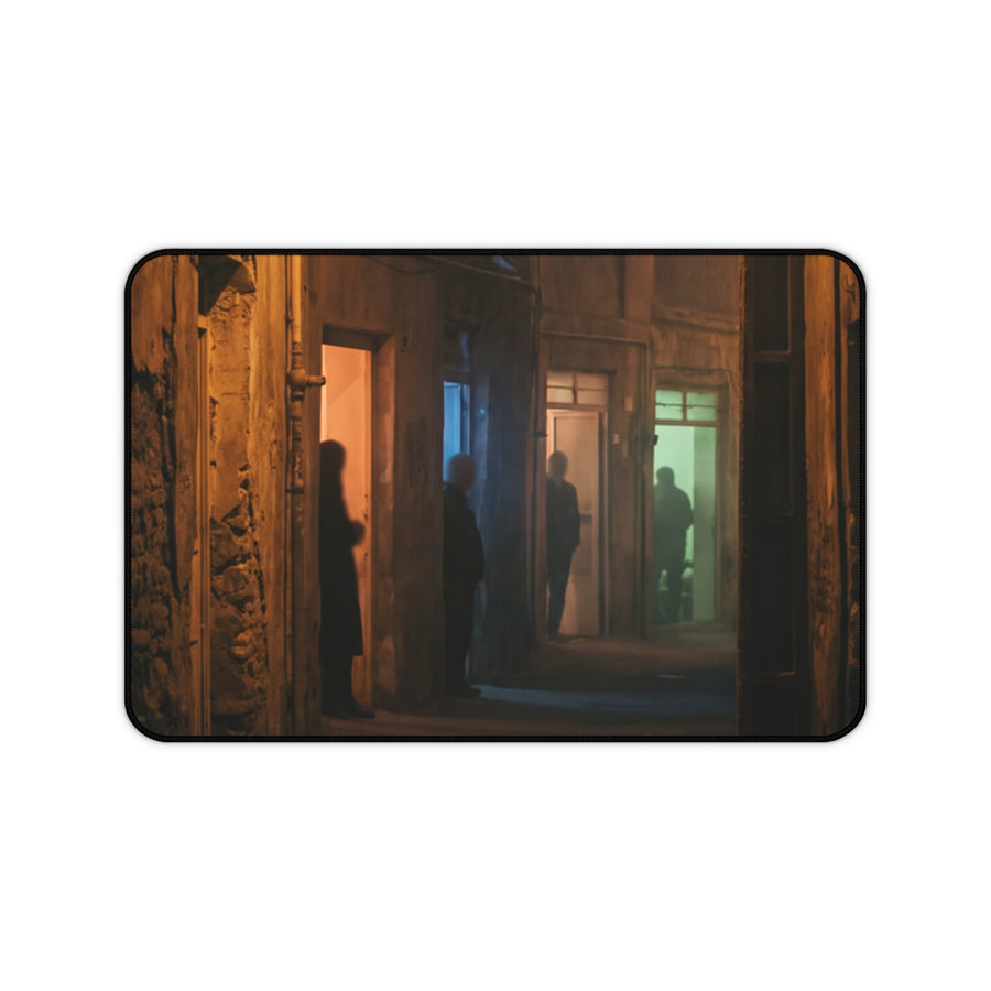 Desk Mat - Shadowed Alleyway Mystery Art Print