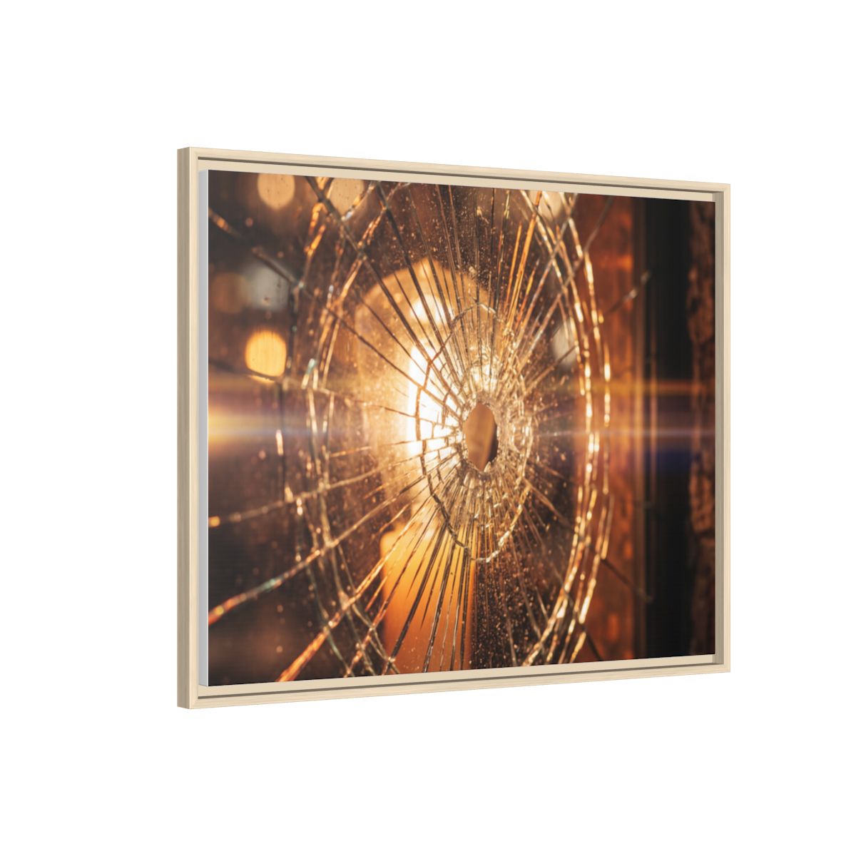 Framed Matte Canvas - Shattered Glass — Natural / 1.25"