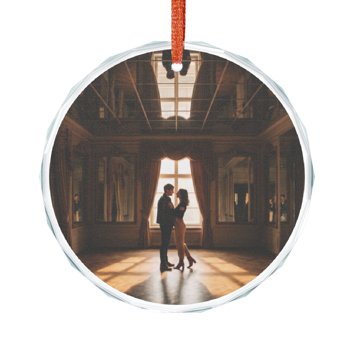 Crystal Glass Ornament - Golden Hour Reflections Wall Art |...