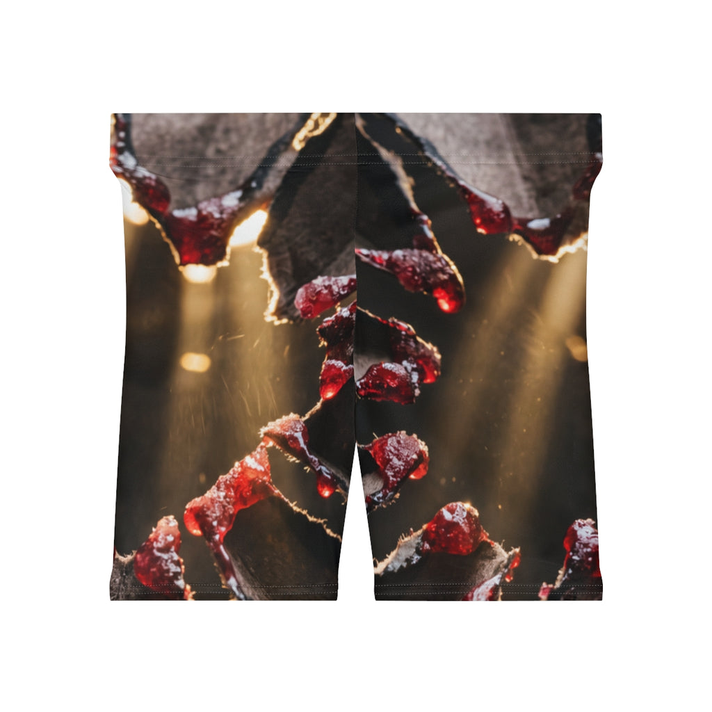 Women's Biker Shorts - Crimson Flare | Echovira Gallery