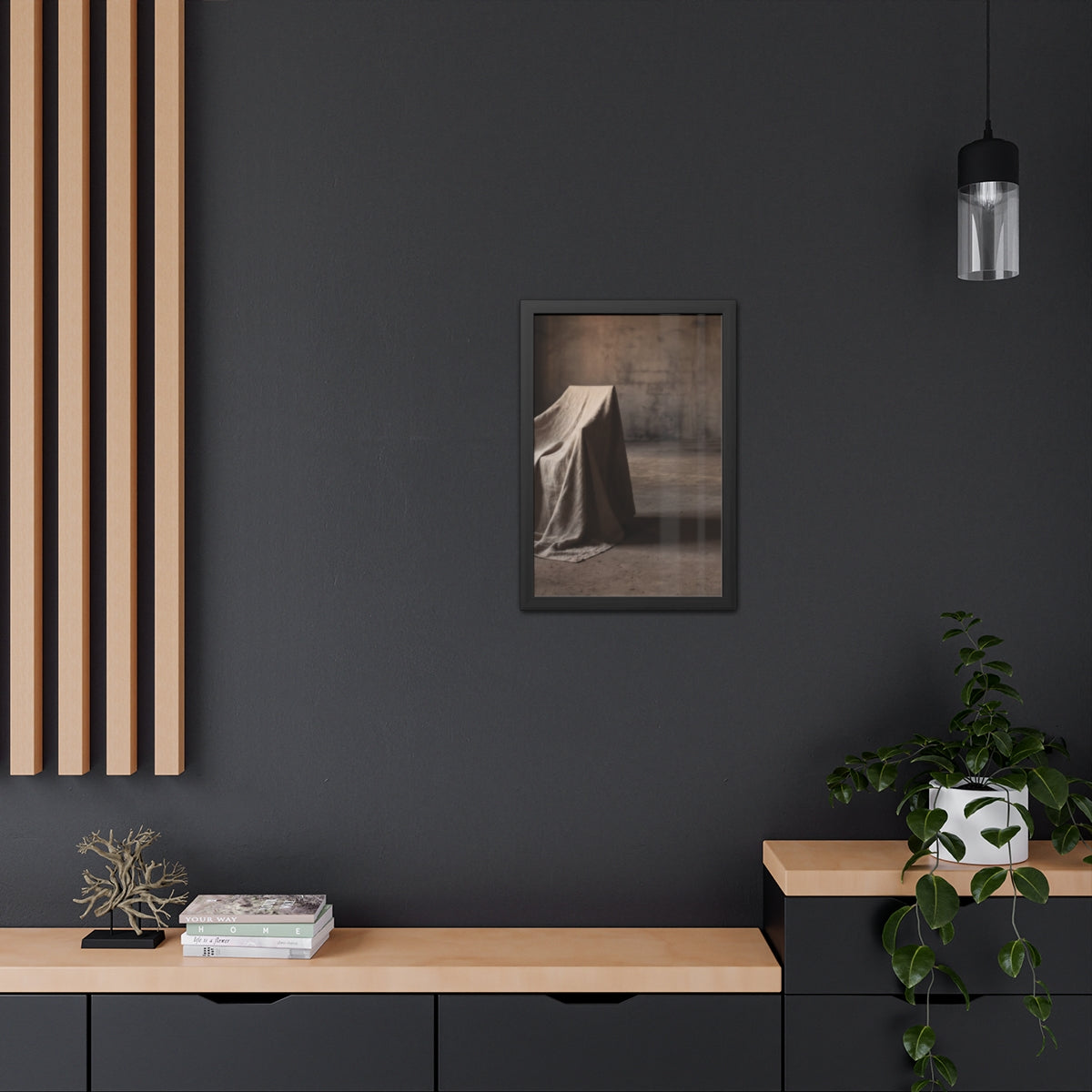Framed Poster - Draped Minimalist Form — Portrait