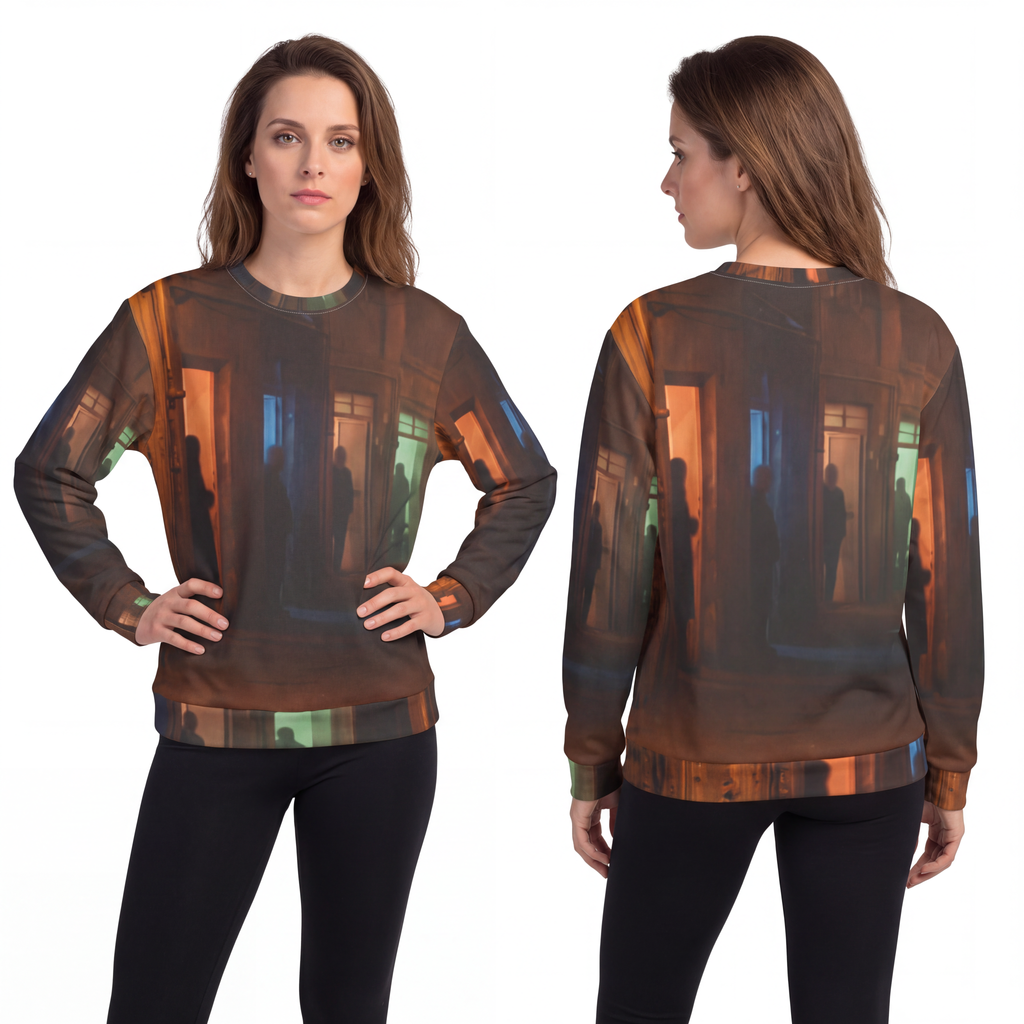Unisex Sweatshirt - Shadowed Alleyway Mystery Art Print |...