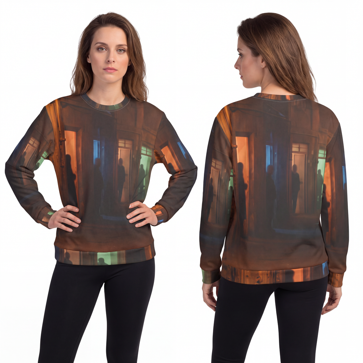 Unisex Sweatshirt - Shadowed Alleyway Mystery Art Print |...