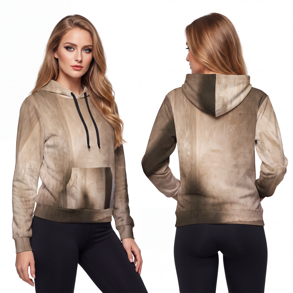 Athletic Hoodie - Shadows of the Citadel moody architectural...