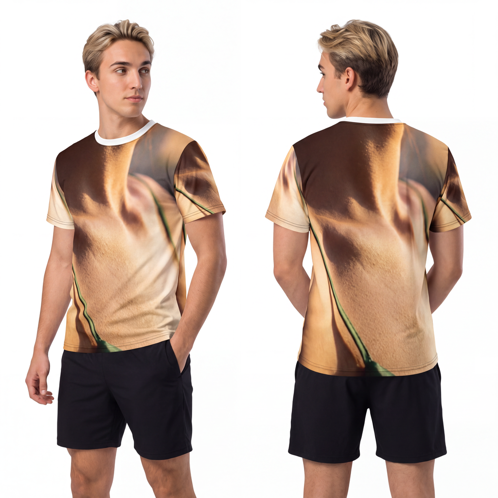 Men's Cut & Sew Tee - Sunset Silk Fit | Echovira Gallery