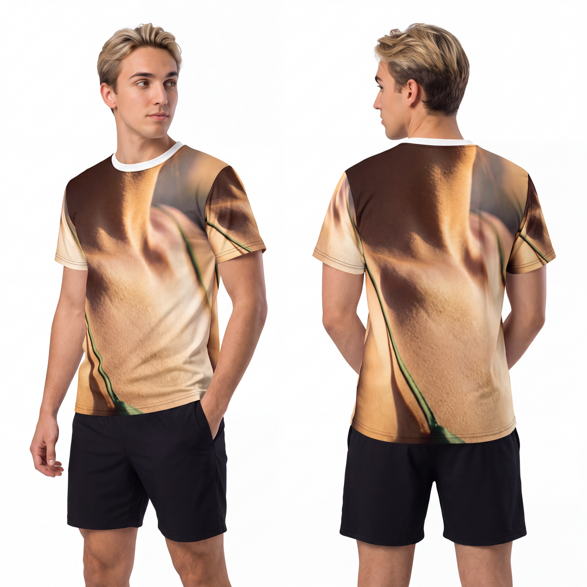 Men's Cut & Sew Tee - Sunset Silk Fit | Echovira Gallery