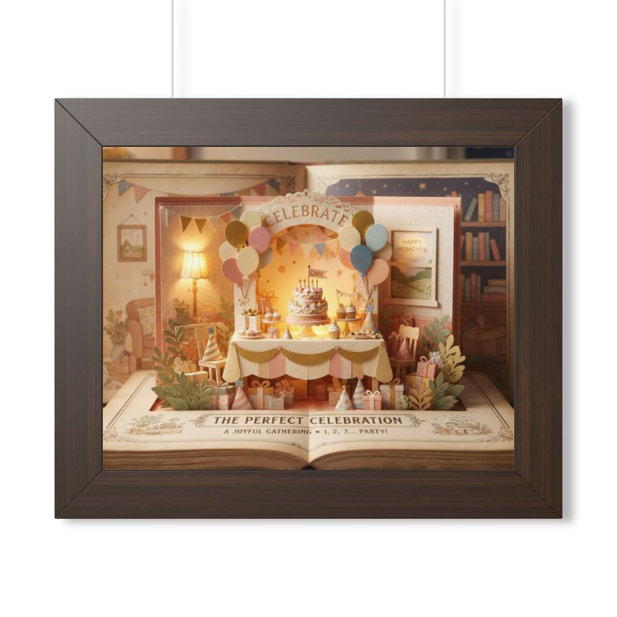 Framed Horizontal Poster - Storybook World — Walnut (14×11...