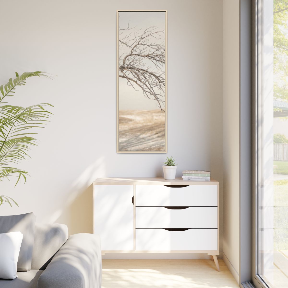 Matte Canvas, Framed - Winter Branch Solitude Landscape —......