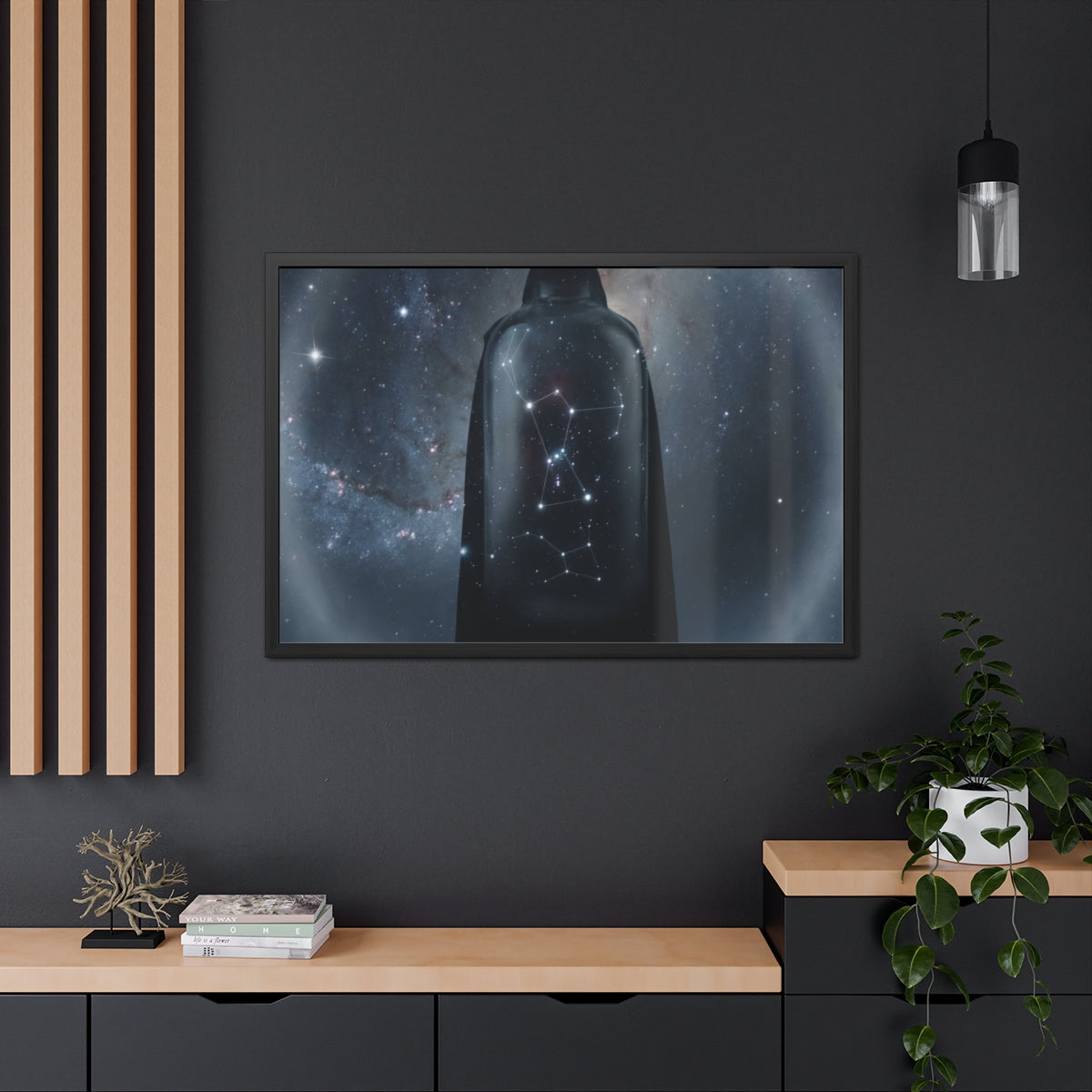Framed Posters - Cosmic Sentinel Orion Constellation Art —...