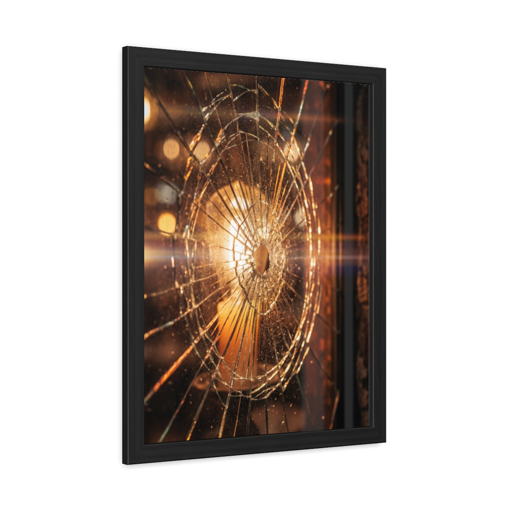 Framed Poster - Moody Fractured Glass — Portrait