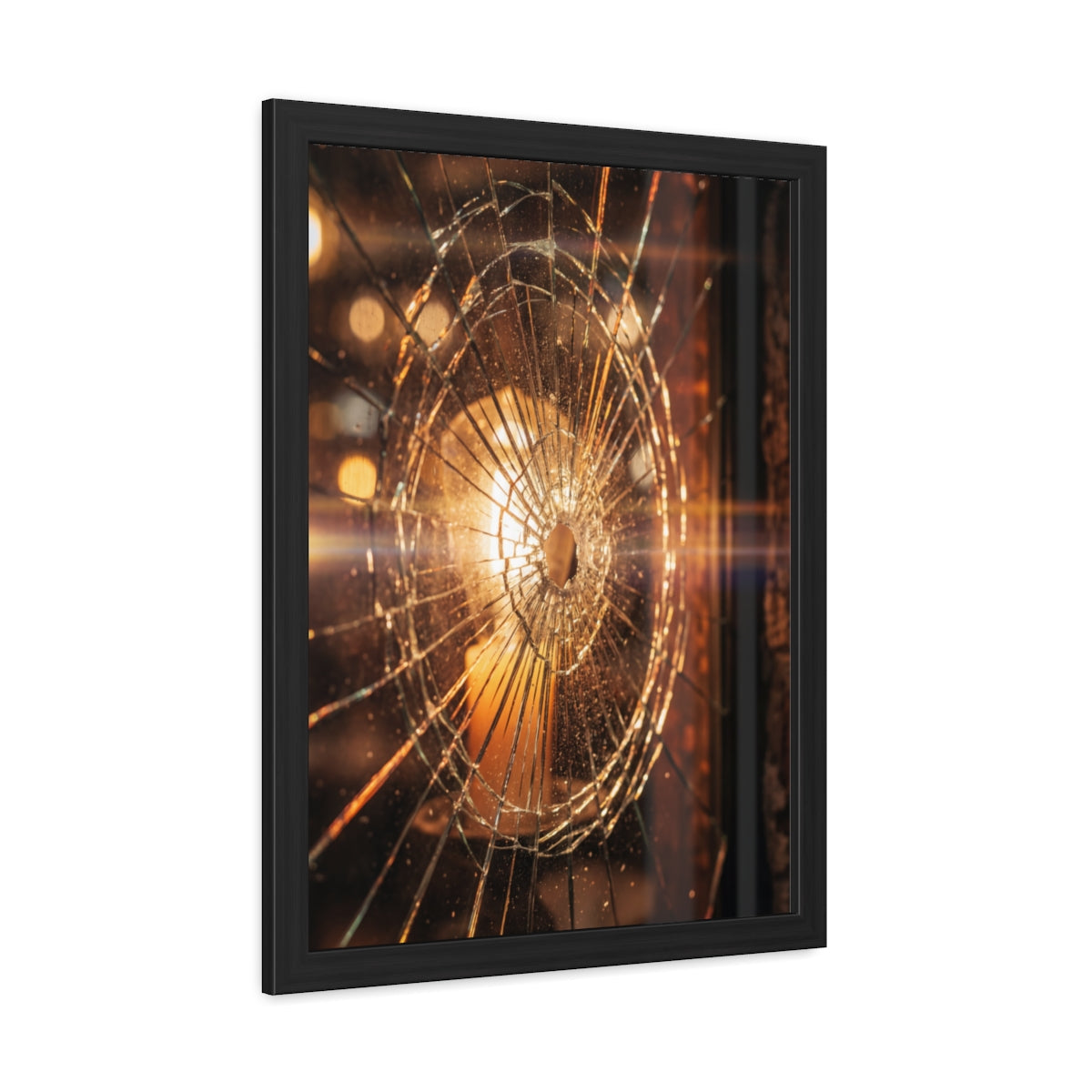 Framed Poster - Moody Fractured Glass — Portrait