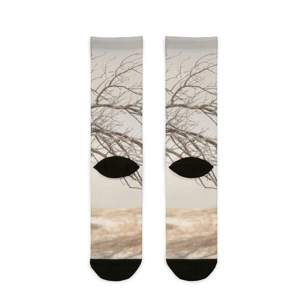 Sublimation Crew Socks - Winter Branch Solitude Landscape |...