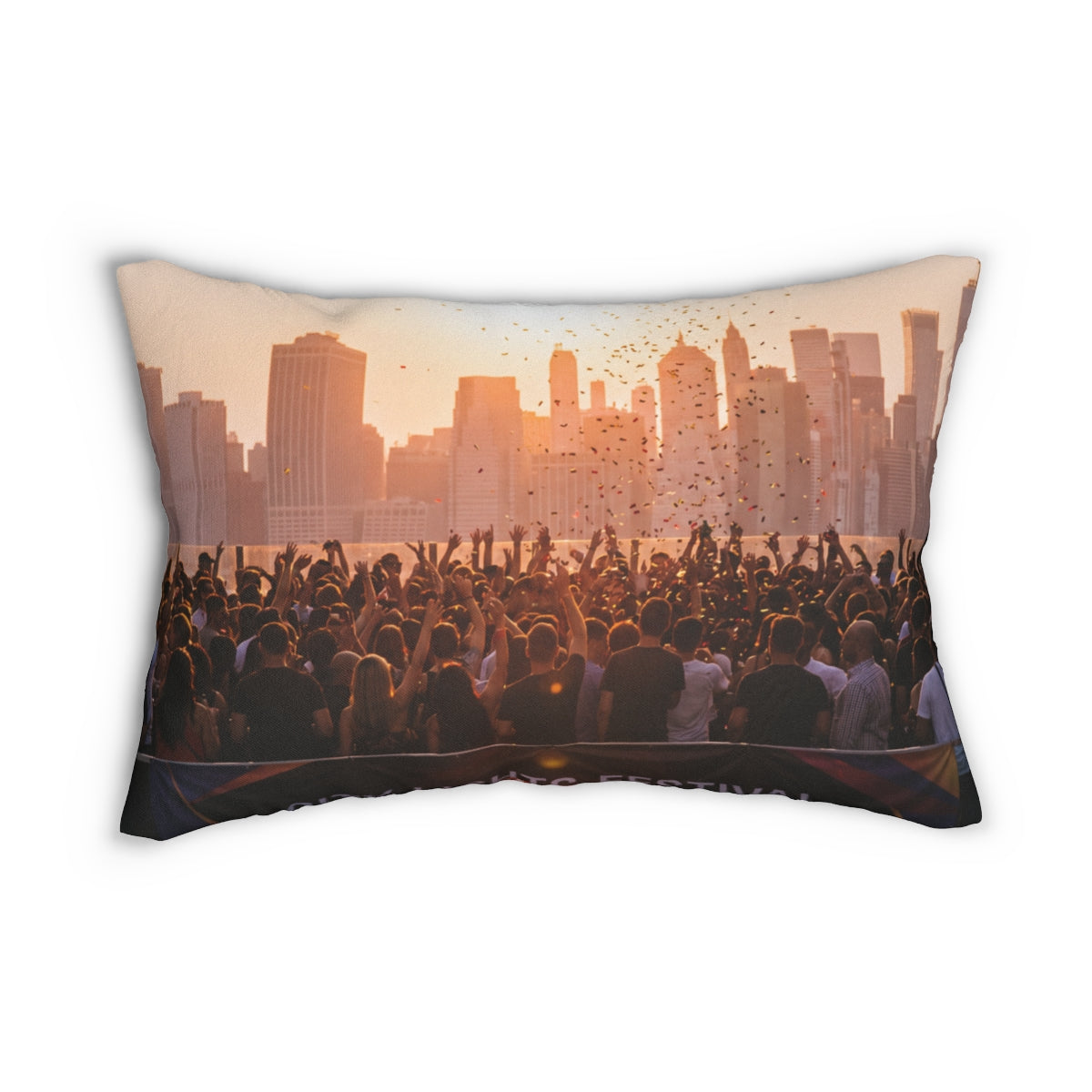 Lumbar Pillow - City Lights Festival | Echovira Gallery