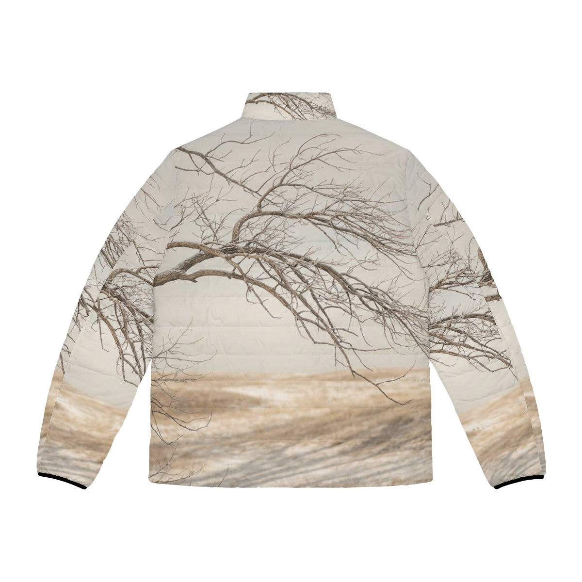 Men's Puffer Jacket - Winter Branch Solitude Landscape |...