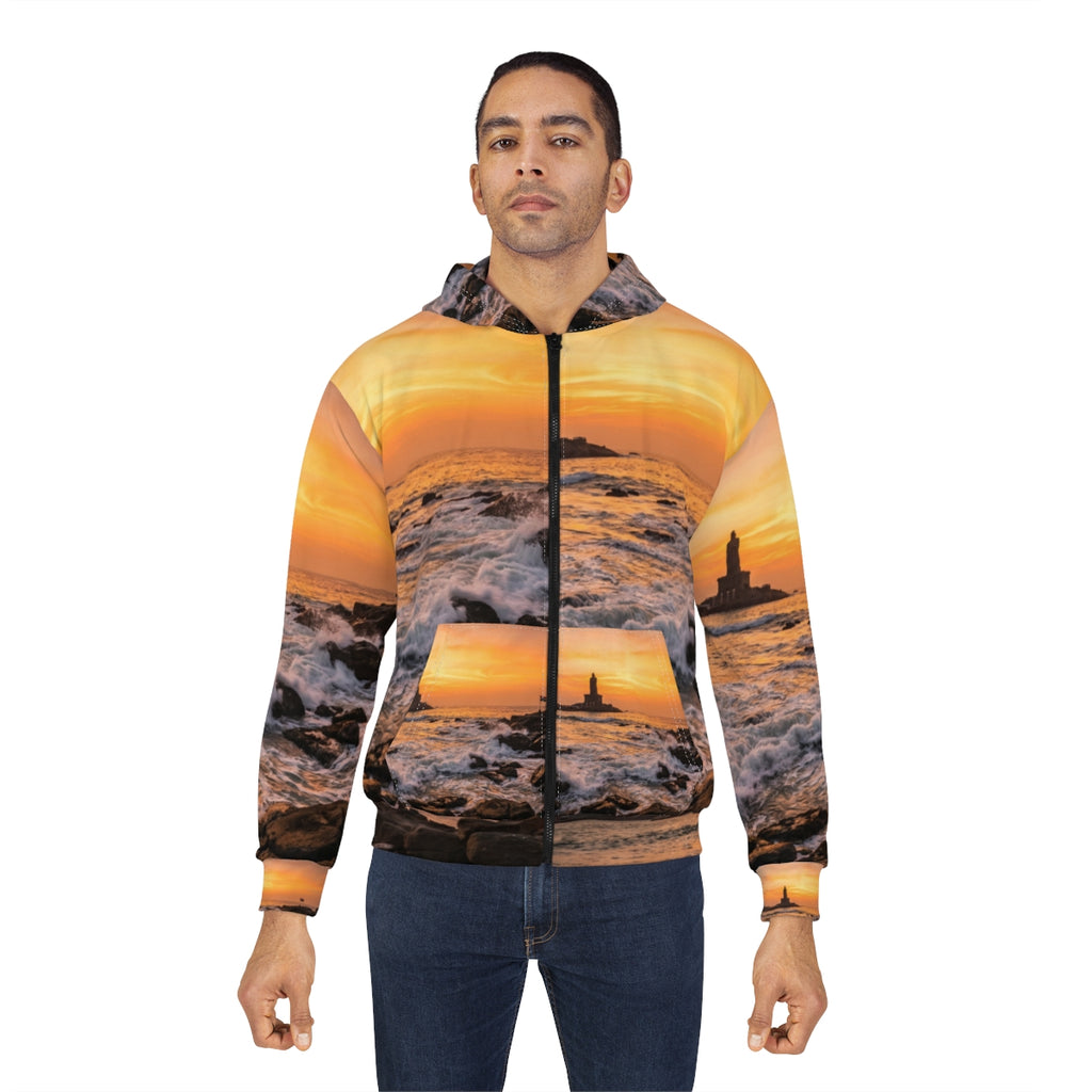 Unisex Zip-Hoodie – Majestätische Goldene Morgenröte