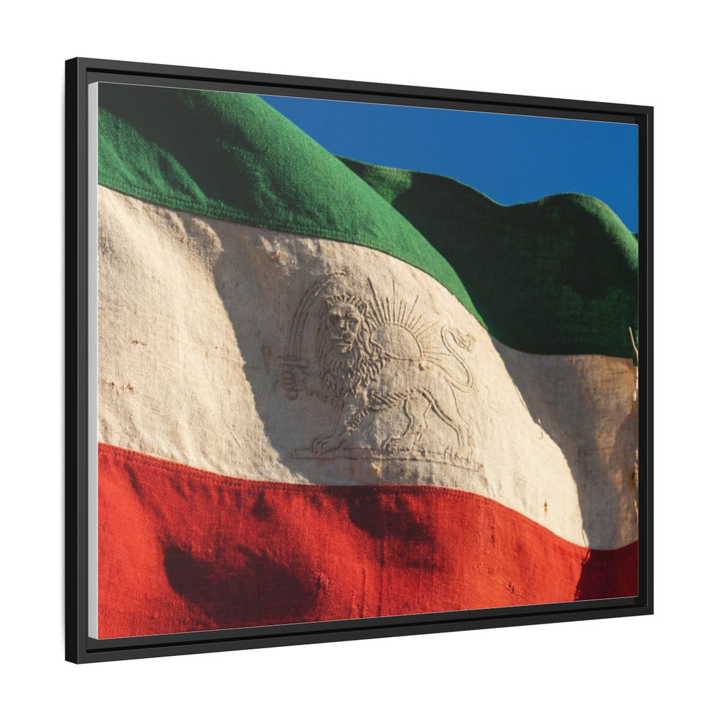Framed Canvas Art - Distressed Flag — Black / 1.25"