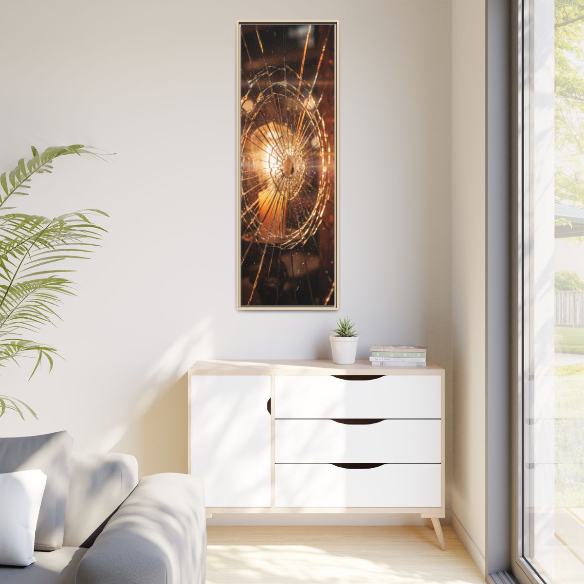Matte Canvas, Framed - Golden Fractured Art — Natural /... |...