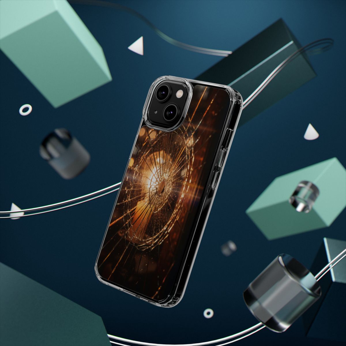 Clear Impact-Resistant Case - Fractured Glow