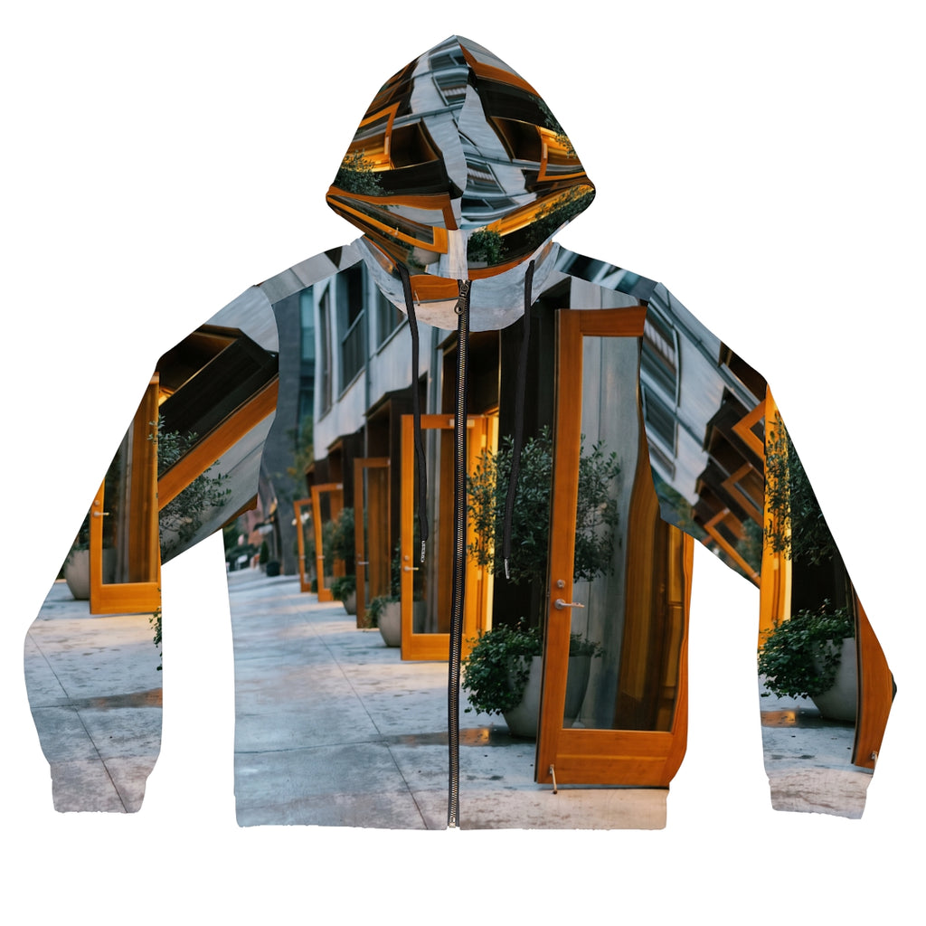 Women's Full-Zip Hoodie - Twilight Courtyard | Echovira...