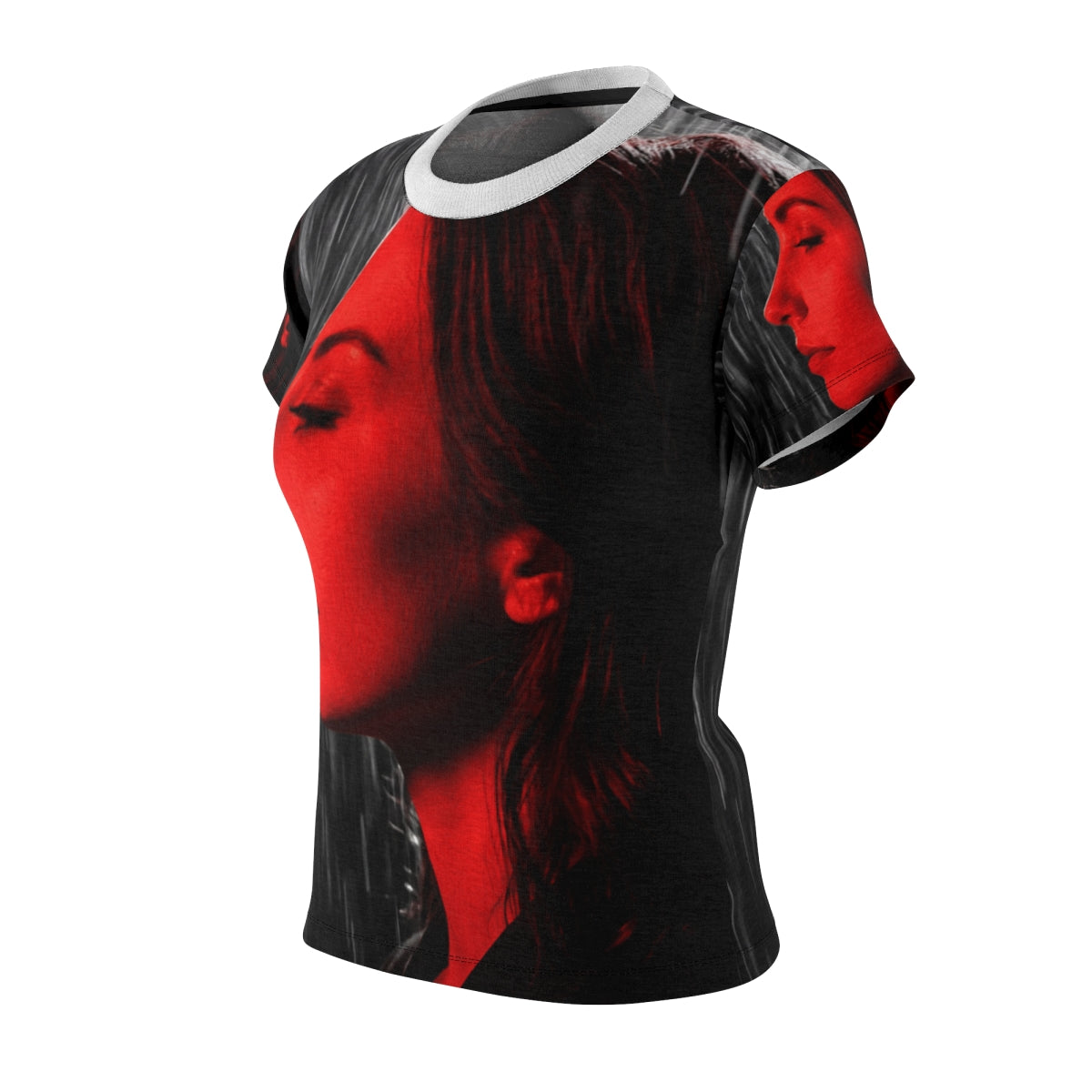 Women's Cut & Sew Tee - Crimson Rain Noir | Echovira Gallery