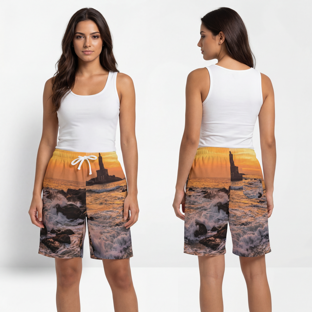 Athletic Long Shorts - Majestic Sunrise