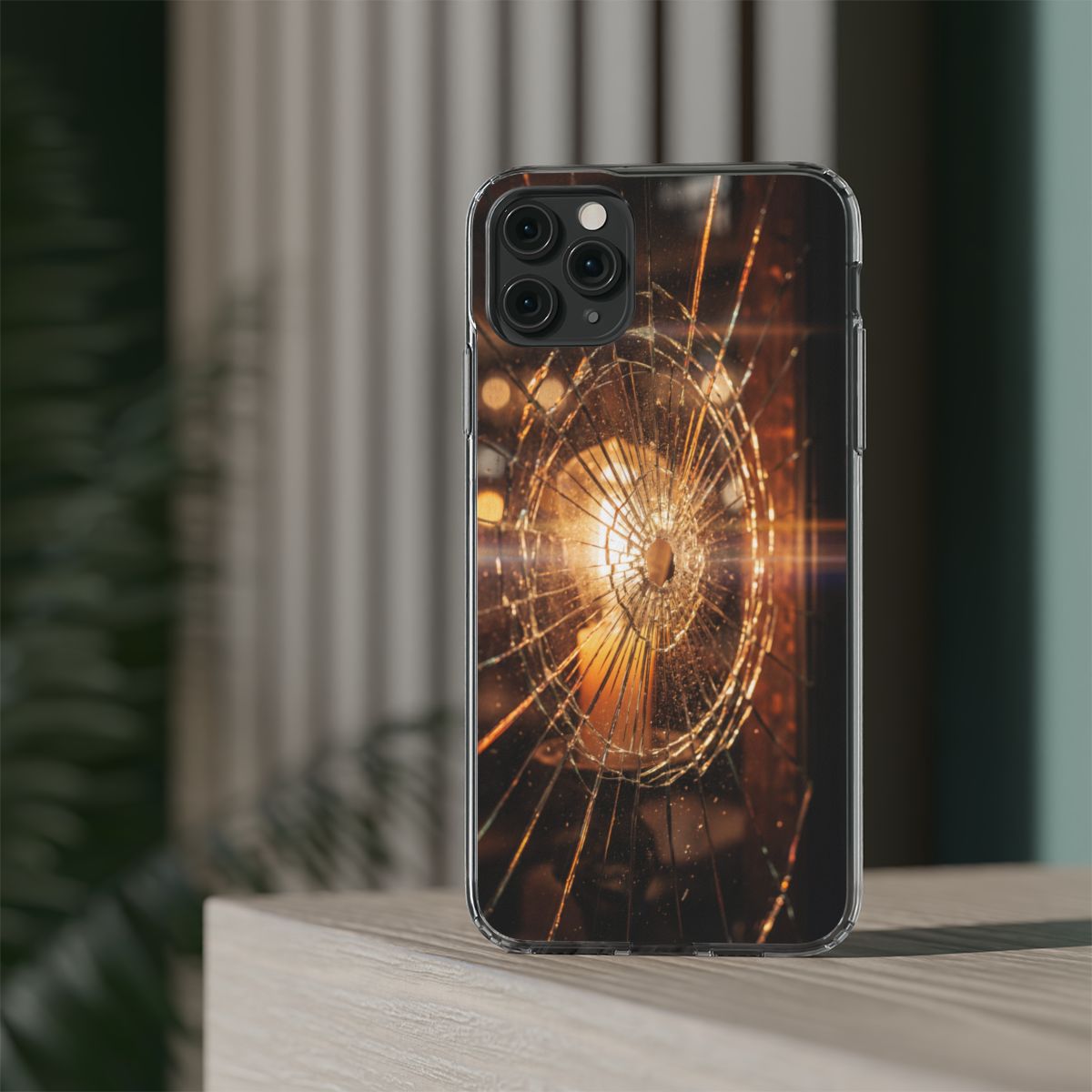 Clear Impact-Resistant Case - Fractured Glow