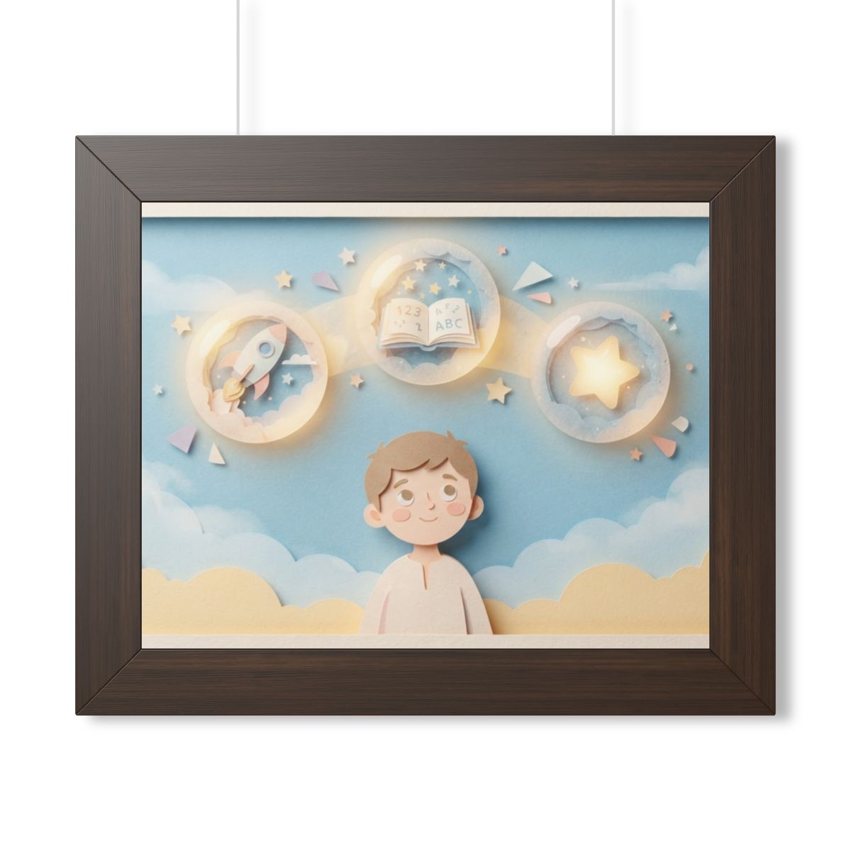 Framed Horizontal Poster - Sky Wonder — Walnut (14×11... |...