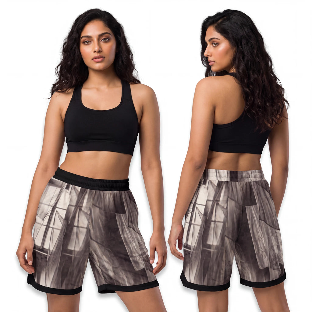Basketball Rib Shorts - Spectral Veils | Echovira Gallery