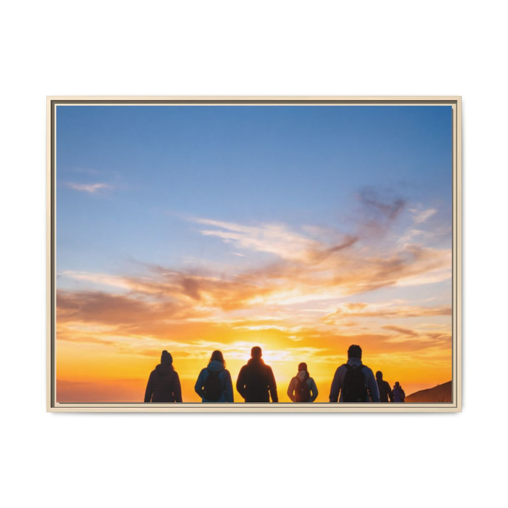 Framed Canvas - Sunset Silhouette