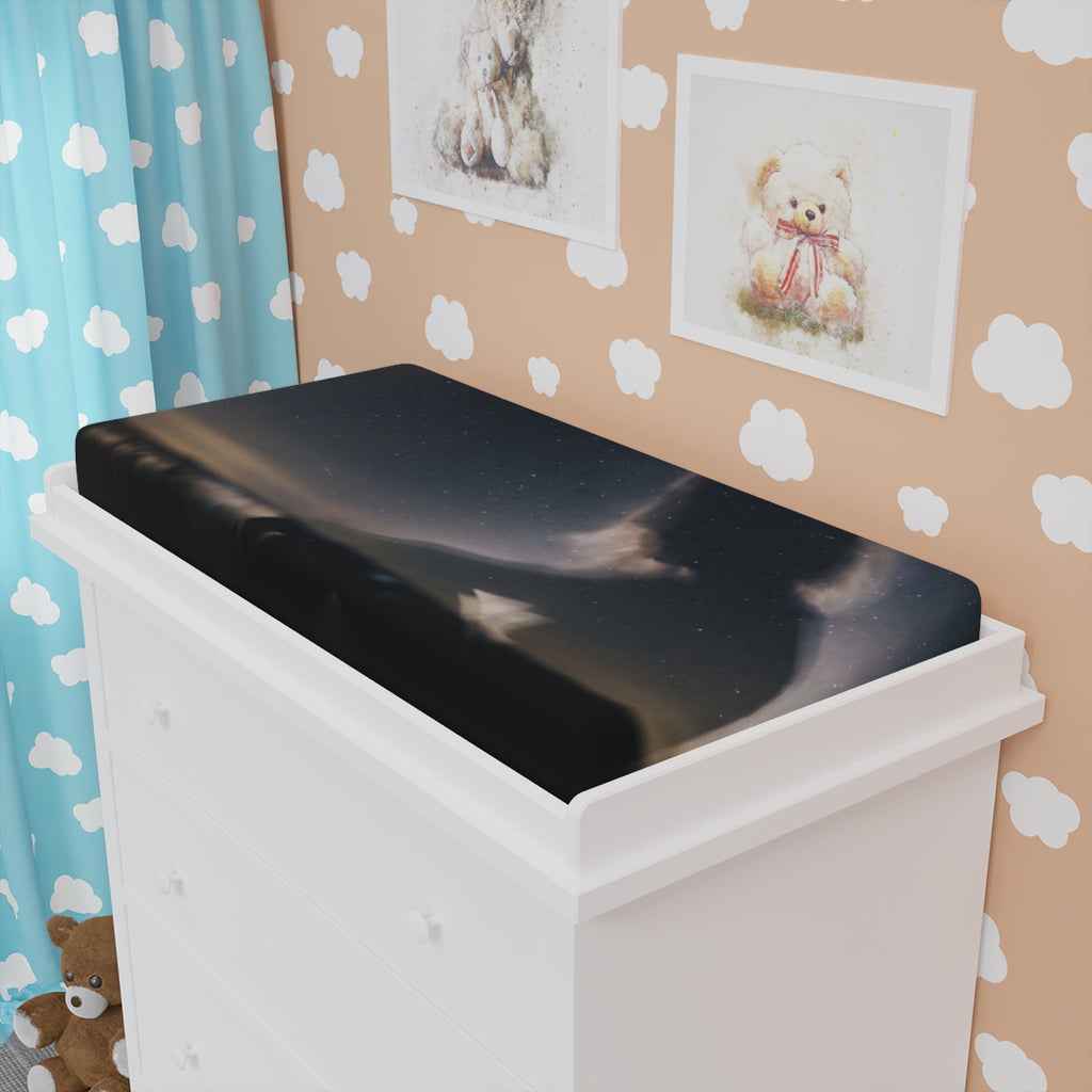 Baby Changing Pad Cover Starlit Sky Silhouette