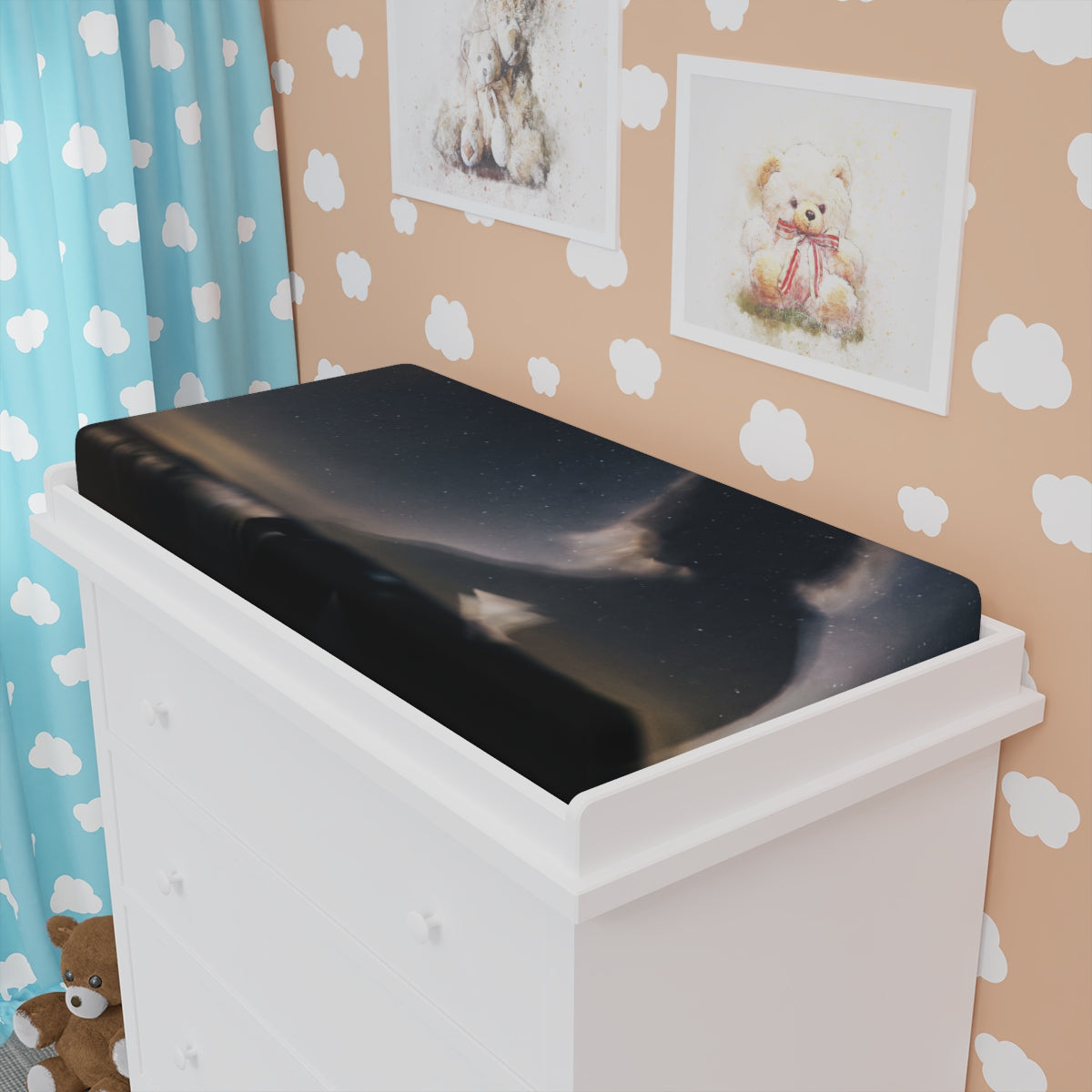 Baby Changing Pad Cover Starlit Sky Silhouette